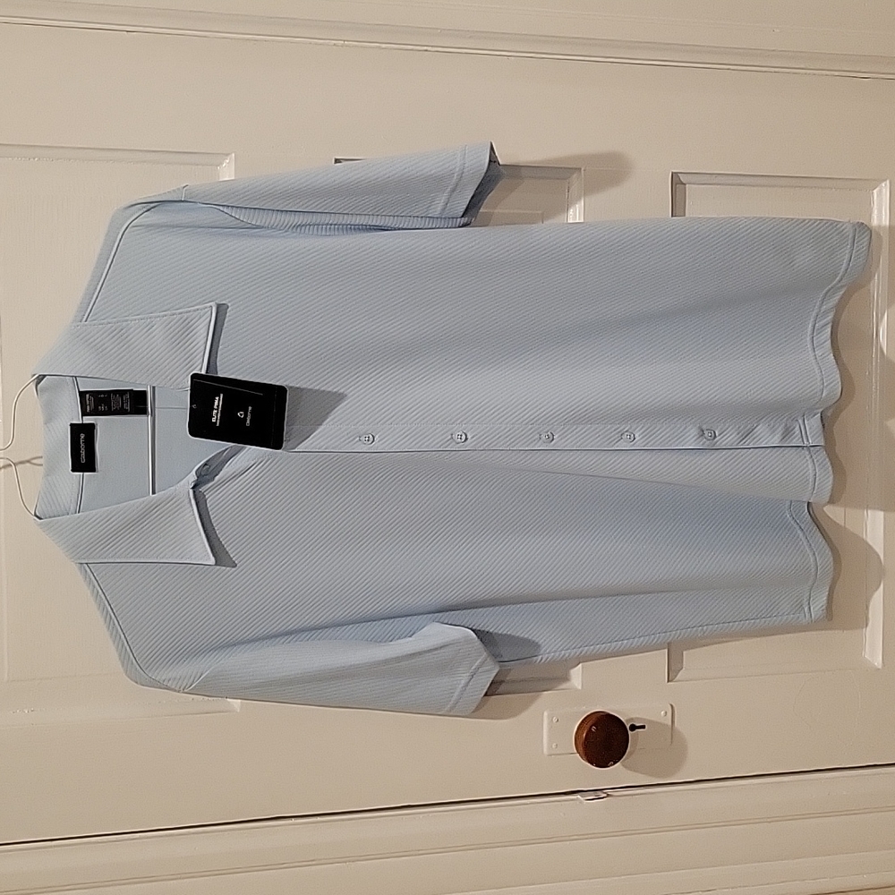 Claiborne Men's Blue Casual Button Down Short-sleeve Shirt